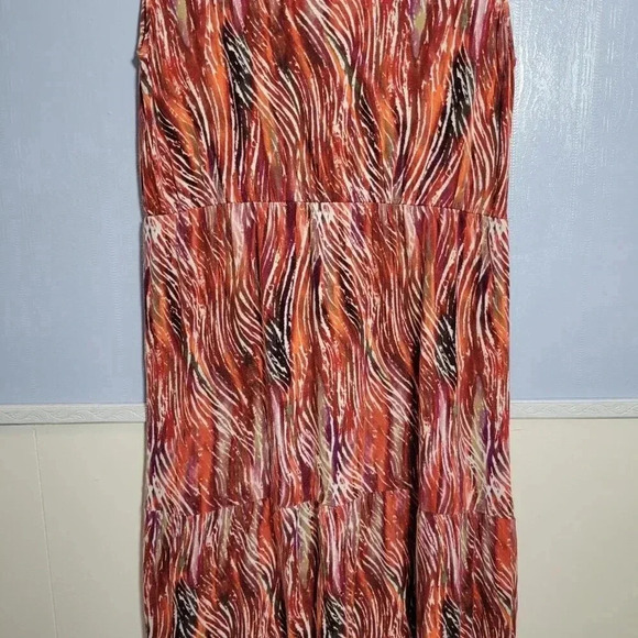 St. John's Bay Medium Multicolor Colorful Print Layered Tiered Sleeveless Dress - Picture 6 of 8